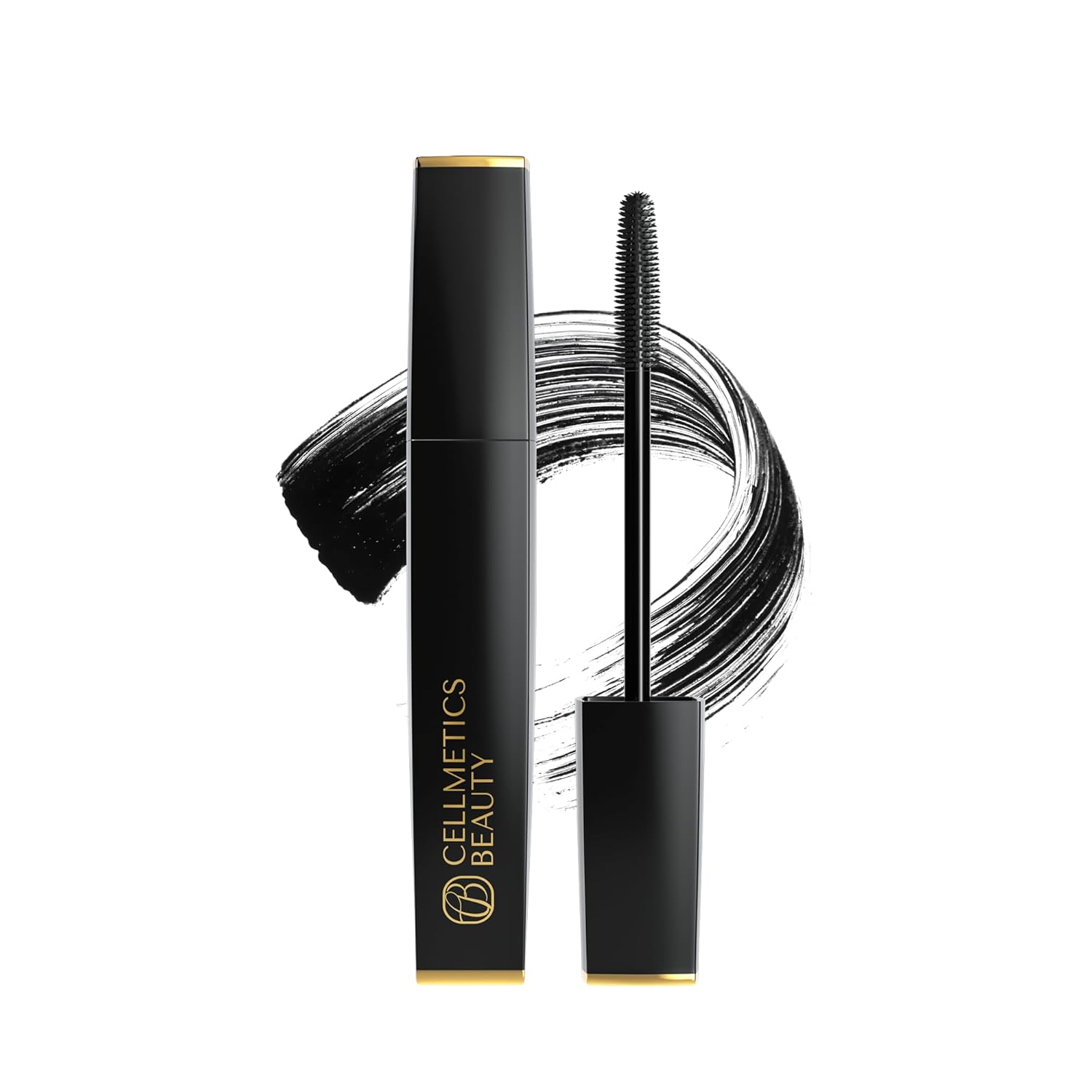 Cellmetics Mascara for Older Women 60 Plus, Volumizing & Lengthening Tubing Mascara with Lash Growth Effect, Hypoallergenic, Smudge-Free and Gentle for Sensitive Eyes (Black)
