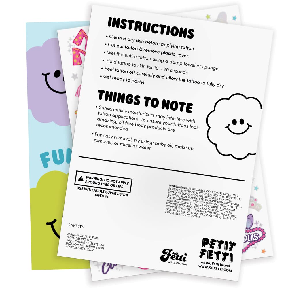 xo, Fetti Pink Temporary Tattoos for Girls - 42 styles | Pink Birthday Party Supplies, Party Favors, Cute Decorations, Easter Basket - Image 6