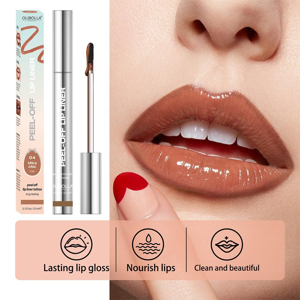 4Pcs Peel Off Lip Liner Stain Set - Long-Lasting, Smudge-Proof, Waterproof Nude Matte Lip Tint, Non-Fading Peel Off Lip Color, Effortless Precision & Full Coverage, 24H Color Hold - Image 6
