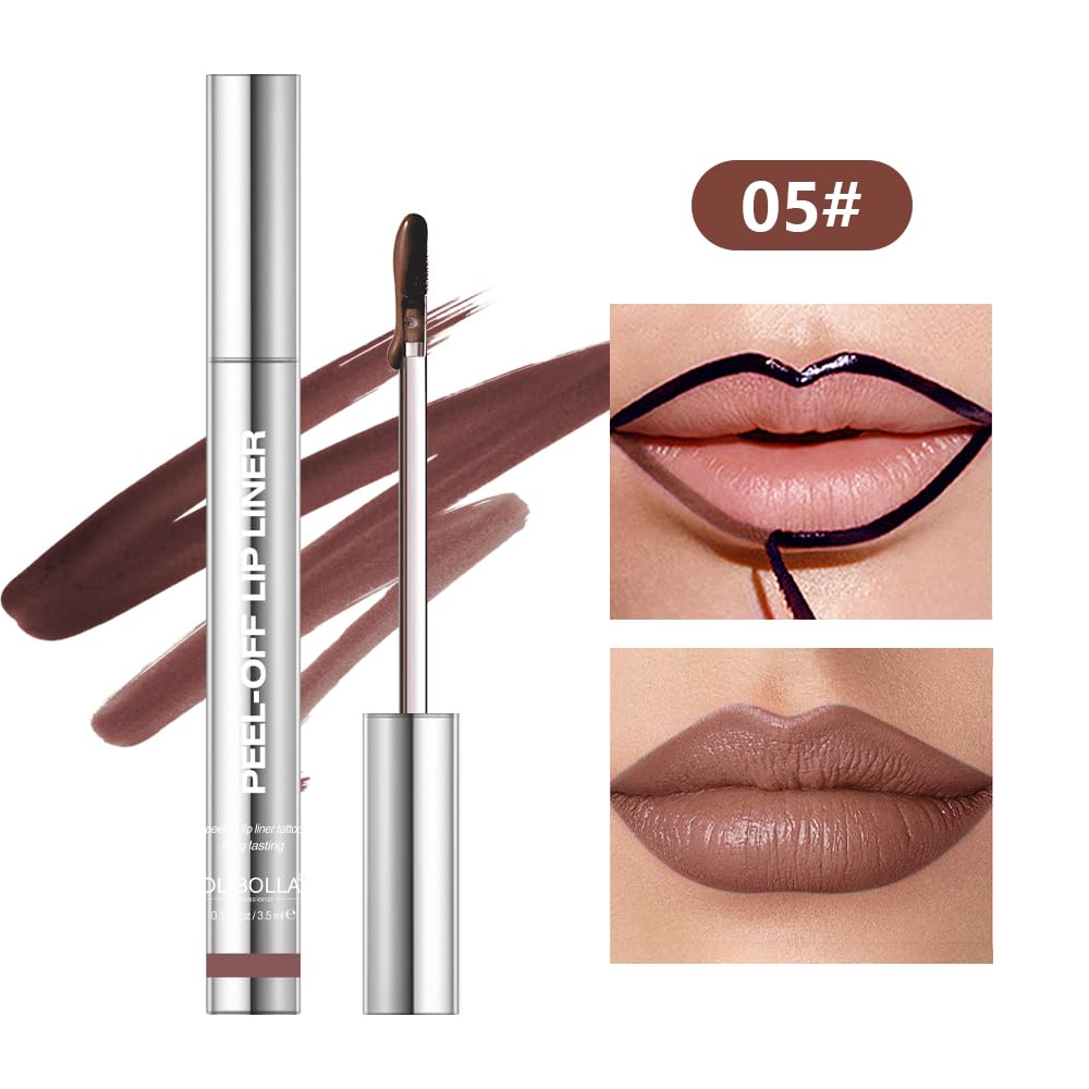 4Pcs Peel Off Lip Liner Stain Set - Long-Lasting, Smudge-Proof, Waterproof Nude Matte Lip Tint, Non-Fading Peel Off Lip Color, Effortless Precision & Full Coverage, 24H Color Hold - Image 5