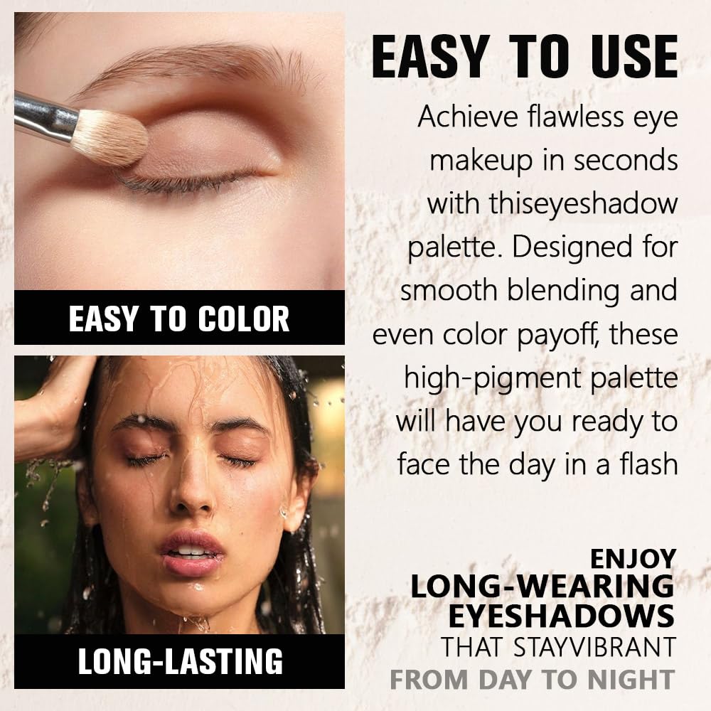 Champagne Shimmer Single Eyeshadow, Lightweight Blendable Mini Eye Shadow for Older Women, Monochrome Eyeshadow Palette Makeup Pigmented Waterproof, Vegan & Cruelty-Free, 24 - Image 4