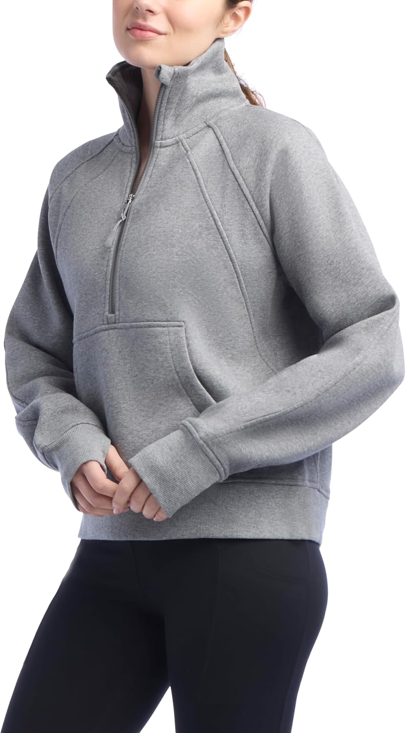 Jockey Women's Mixed Rib Half Zip Pullover Sweatshirt - Image 3