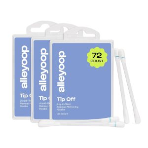Alleyoop Cotton Swabs for Makeup, Tip Off Liquid-Filled Makeup Removing Swabs (24 Count, 3 Pack) - Easy-To-Use & Space Saving Makeup Remover - Disposable Cotton Tips for Eye, Lip, Eyebrow, & Eyeshadow