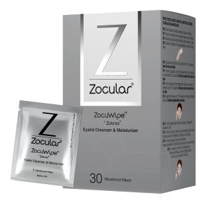 Zocular Zocuwipe Eyelid Wipes with Natural Okra Complex – Gentle Eyelid Cleansing & Moisturizing Pads – 40 Count