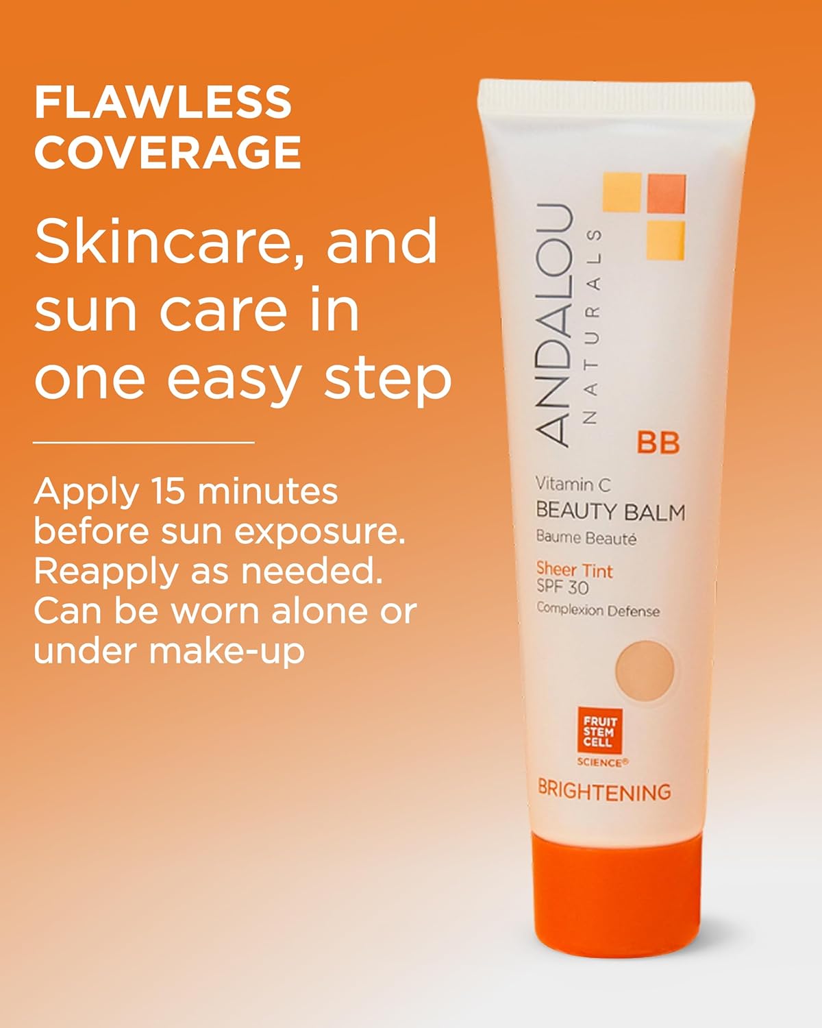 Andalou Naturals Vitamin C BB Beauty Balm Sheer Tint SPF 30 - 2-in-1 BB Cream & Mineral Sunscreen for Face - With Non-Nano Zinc Oxide Skin Protection - 2 fl oz - Image 5