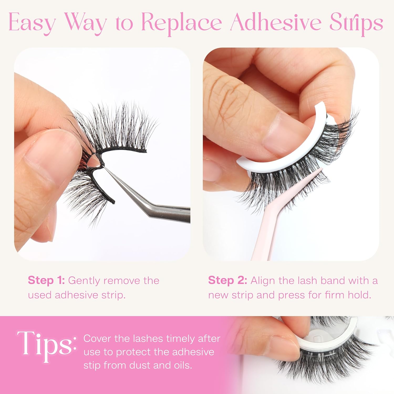CALAILIS Self Adhesive Eyelashes Natural Look Wispy Press On Lashes No Glue Need Eyelashes 5 Pairs Reusable Cat Eye Self-adhesive False Lashes (C122) - Image 6