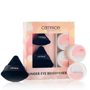 Catrice | Holiday Gift Set Under Eye Brightener & Setting Powder in 010 Light Rose + Magic Perfector Powder Puff Duo | Bright, Smooth & Long-Wear Finish