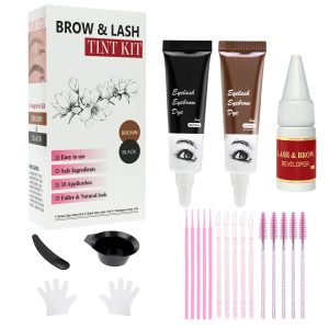 Black and Brown Eyebrow Color Kit for Women Waterproof Instant Result Lash Color Kit Salon or Home Use