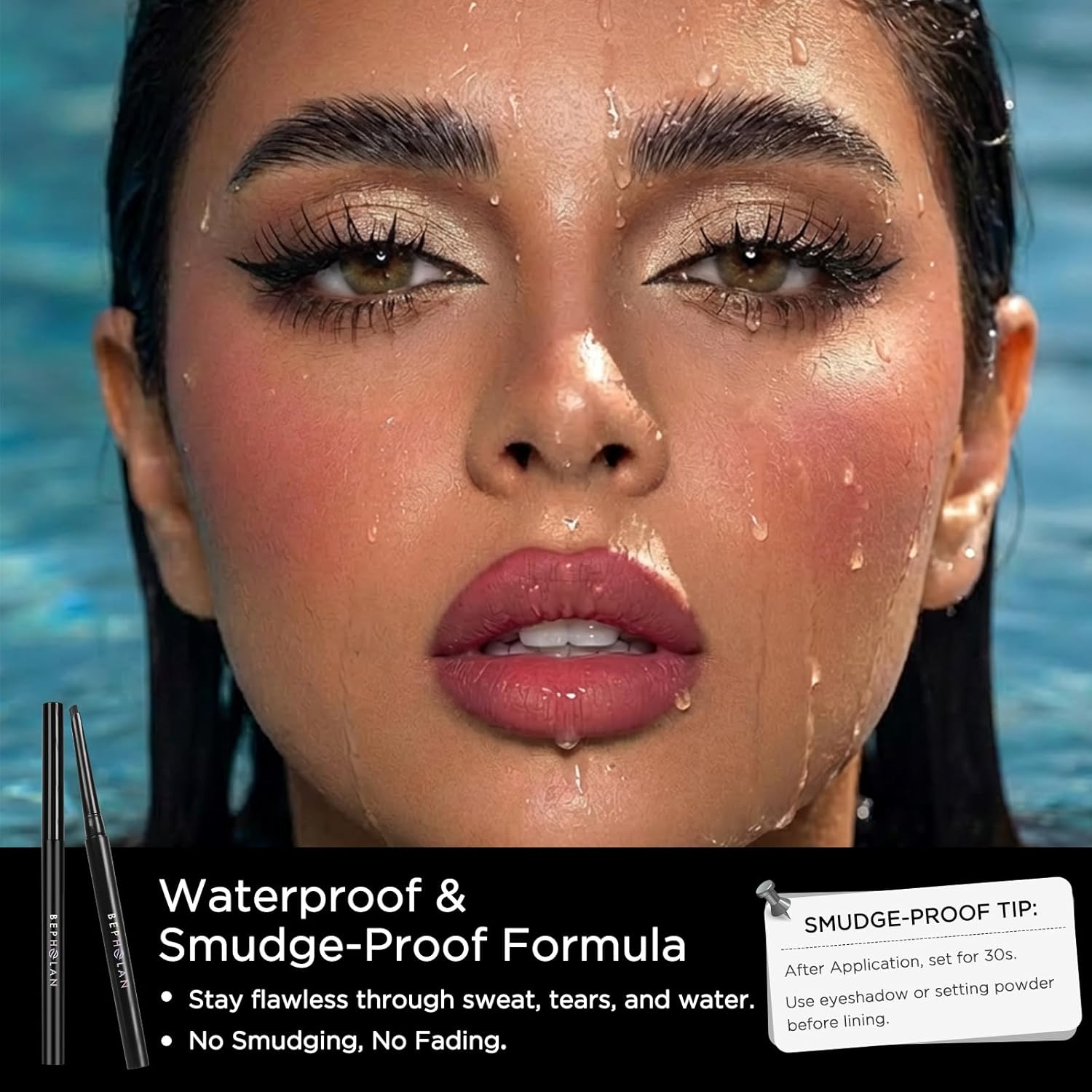 BEPHOLAN Black Eyeliner Pencils,D-tips Waterproof Gel Eyeliner Pencil Waterline Eye Liner Pen for Women Waterproof Smudge Proof Long-lasting (BLACK-D) - Image 5