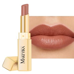 MAKI YIKA Moisture Nude Lipstick for Women Hydrate Lip Balm for Dry Cracked Lips Weightless Glossy Lip Color Juicy Finish,MA055 Mica Nude