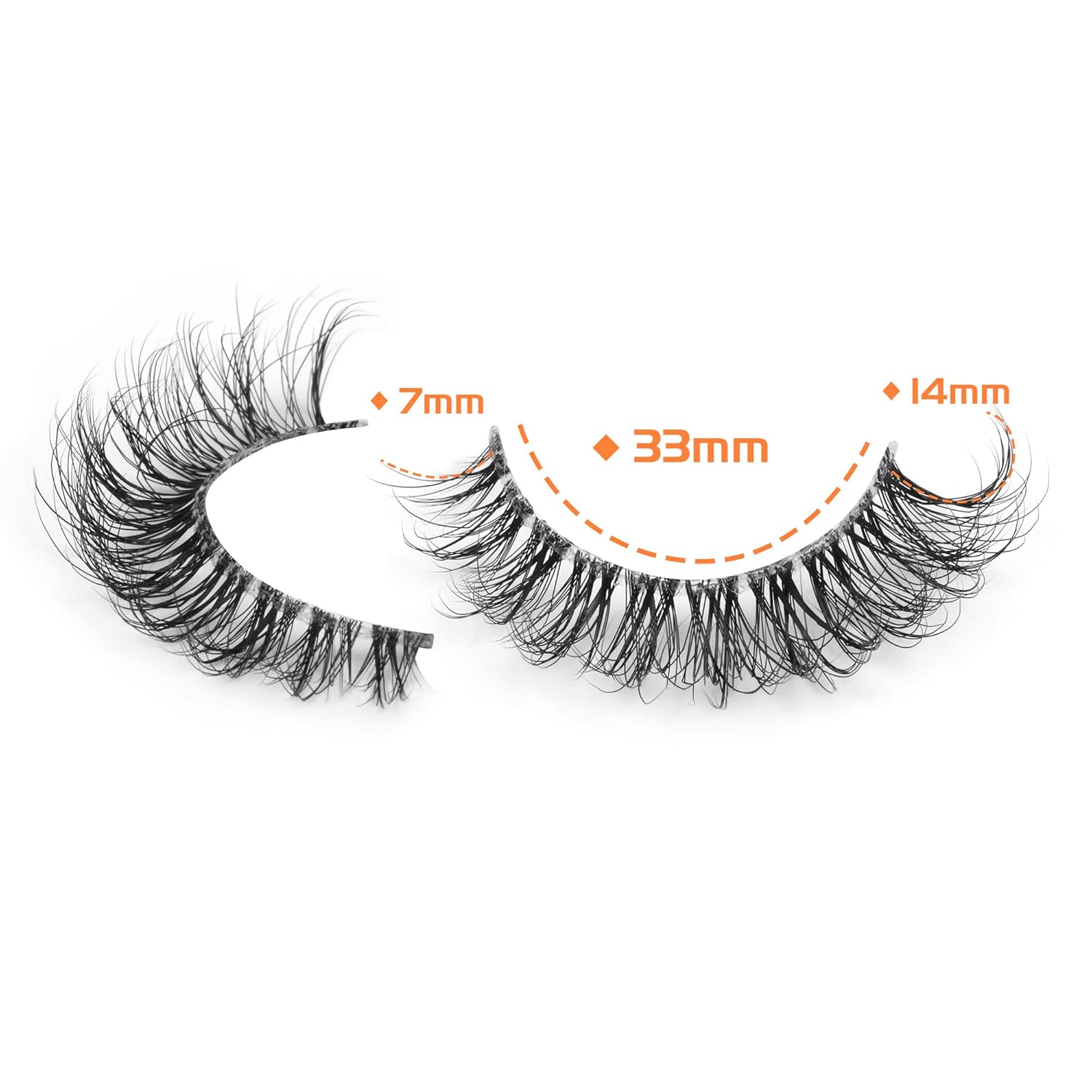 JIMIRE Demi-wispies Faux Mink Eyelashes with Clear Band Russian Strip Lashes Fluffy Natural Look Wispy Light 13MM Short False Eyelashes Invisible Small 3D Fake Lashs Pack 7 Pairs - Image 3