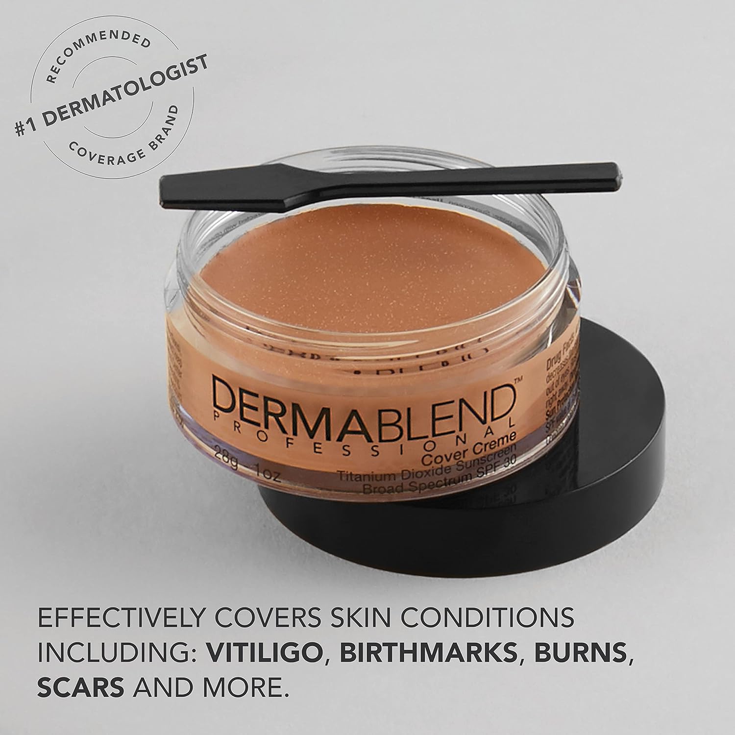 Dermablend Cover Crème Full Coverage Foundation Makeup, Hydrating Cream Concealer for Dark Circles and Blemishes, Maximum Coverage with Mineral Sunscreen SPF 30, 1 OZ - Image 6