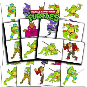 Teenage Mutant Ninja Turtles Tattoos Party Favors Bundle ~ 70+ Perforated Individual 2" x 2" TMNT Temporary Tattoos for Kids Boys Girls (Ninja Turtles Party Supplies MADE IN USA)