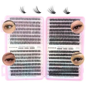 DAODER Cluster Lashes Natural Look 640pcs Wispy Lash Clusters 9-13mm Short Eyelash Extension With 30D+40D+50D+60D Mixed Lash Book D Curl Natural Lash Extension (30D+40D+50D+60D 9-13MM)