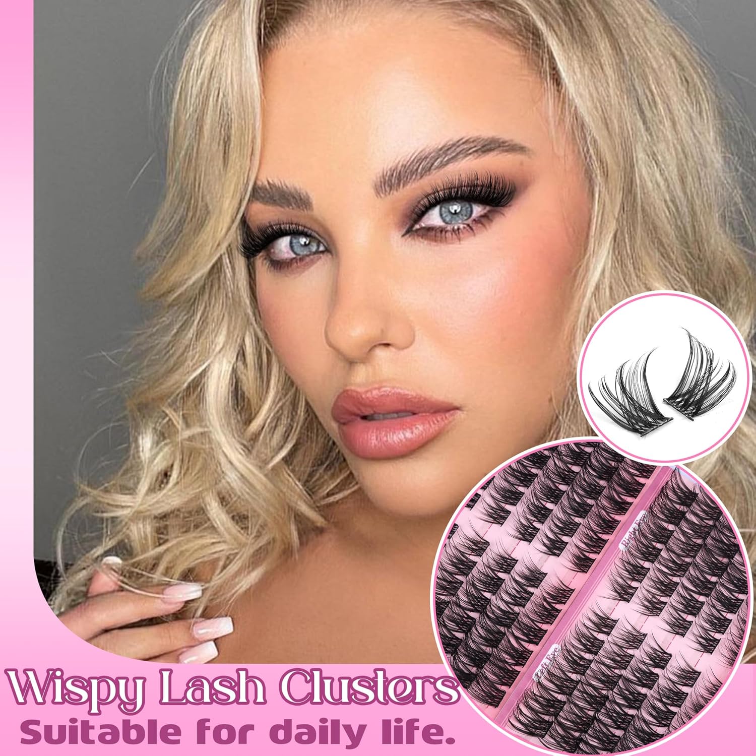 Wispy Lash Clusters Natural Eyelash Clusters C-Curly Cluster Eyelash Extensions 11-16 mm Cluster Lashes Left Right Eyelash Extension Cat Eye Lashes Clusters DIY Individual Lashes by Eefofnn - Image 5