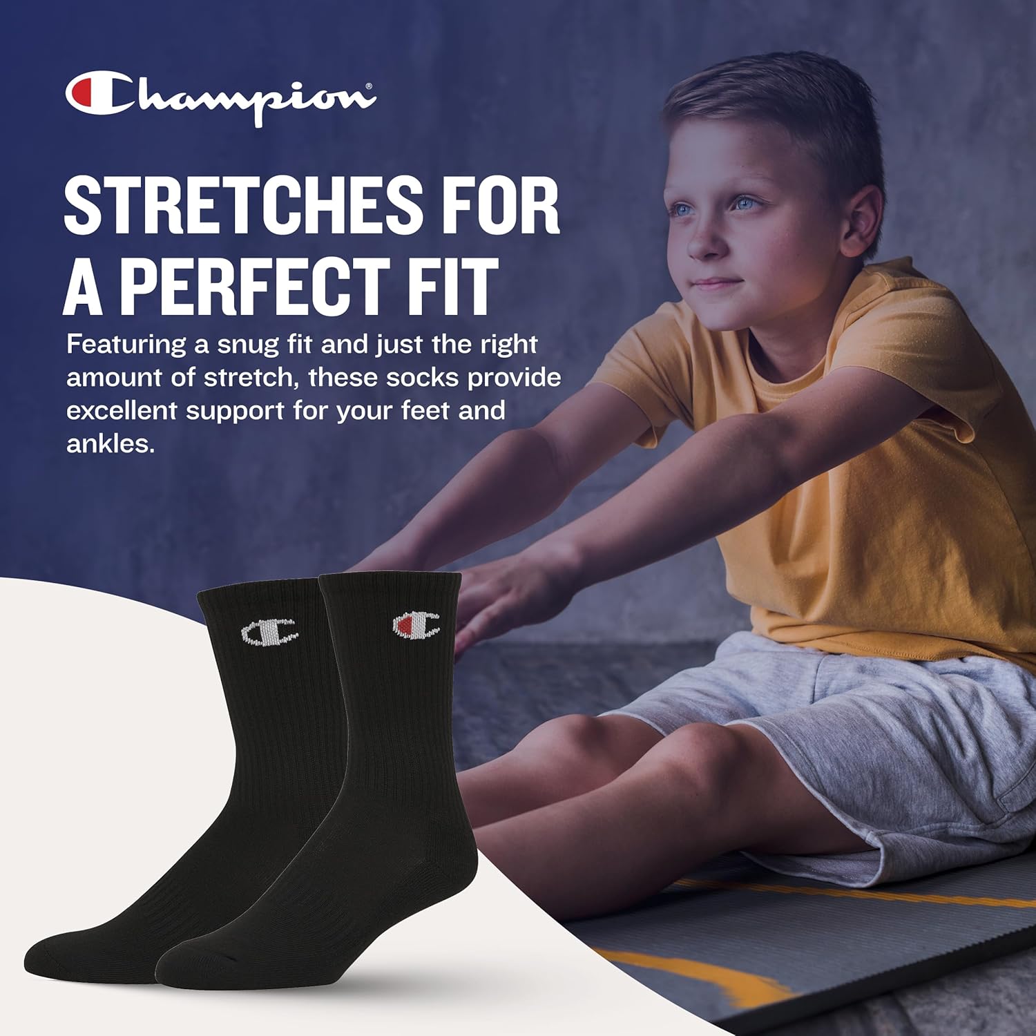 Champion Boys Socks 8 Pair Crew Ankle Quarter Kids Socks for Boys - Image 6