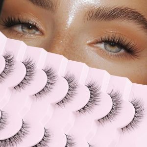 Natural Lashes Mink Natural Eyelashes False Eyelashes Natural Look False Lashes Wispy Eye Lashes Cat Eyelashes Fake Lashes UK222