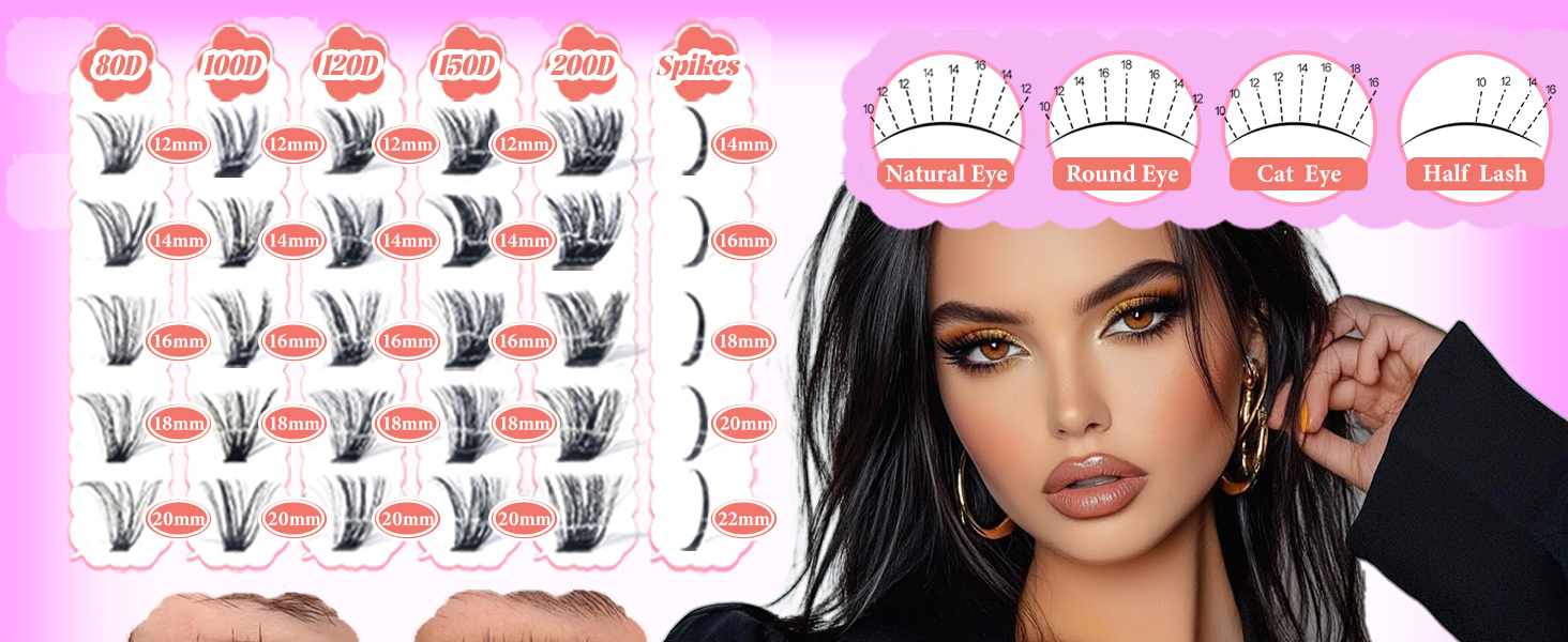 80D 100D lash cluster