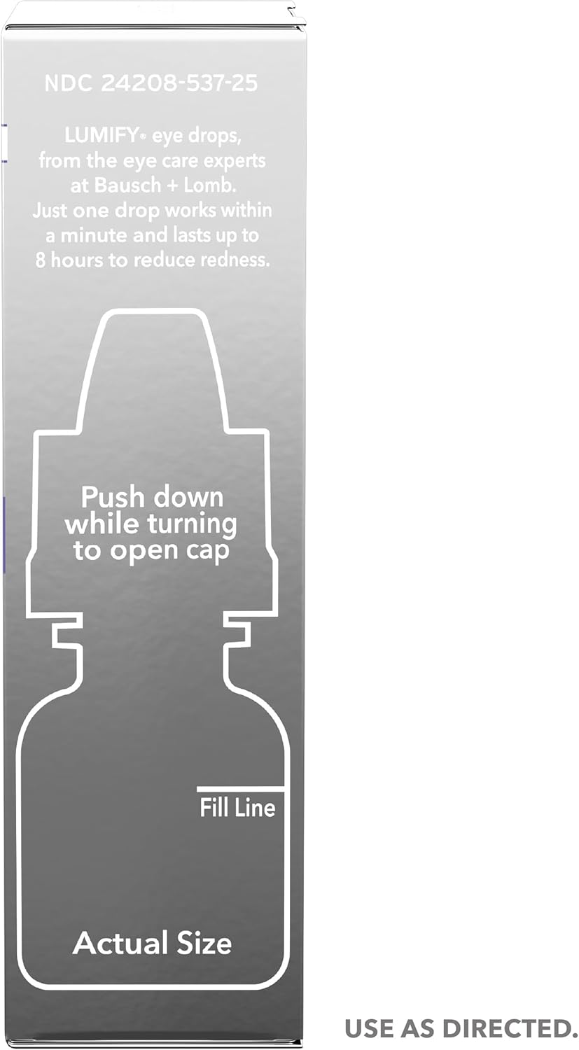 LUMIFY Eye Drops for Red Eyes, Redness Reliever for Brighter Looking Eyes, Works in 1 Minute & Lasts Up to 8 Hours, Eye Drops, 0.25 Fl Oz (7.5mL) - Image 10