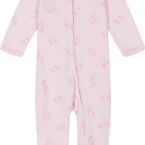 Calvin Klein baby-girls Long Sleeve Footed Coverall Onesie