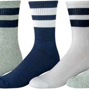 Amazon Essentials Men's Retro Stripe Crew Sock, 8 Pairs