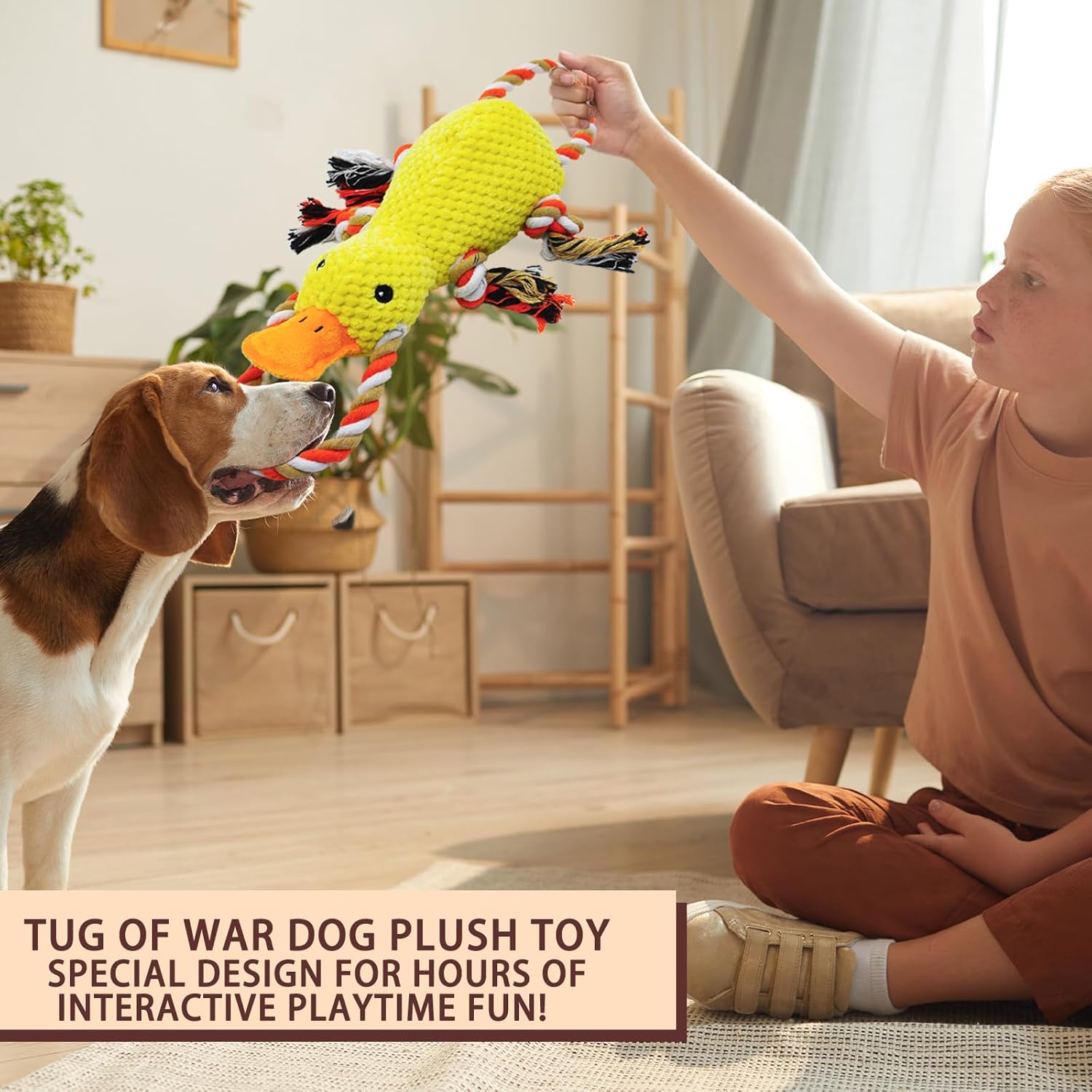 Tug of War Dog Toy, Squeaky Dog Toys Interactive Duck Puppy Toys to Keep Them Busy - Image 5