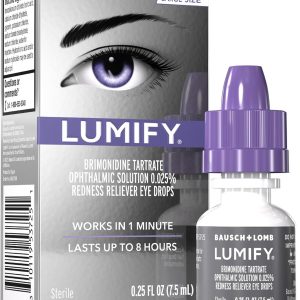 LUMIFY Eye Drops for Red Eyes, Redness Reliever for Brighter Looking Eyes, Works in 1 Minute & Lasts Up to 8 Hours, Eye Drops, 0.25 Fl Oz (7.5mL)