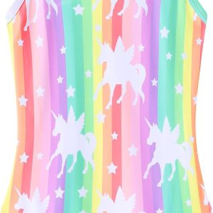 Girls Swimsuit One Piece Bathing Suit Quick Dry Beach Swimwear Cute Cross Shoulder Strap Swimming Suits 2-10 Years