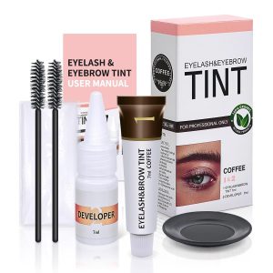 Eyelash & Eyebrow Color Kit, Black Lash & Brow Color Kit, Instant Eyebrow Coloring Set with Natural Bushy Results, Easy Use & Salon at Home, 7ml, Coffee