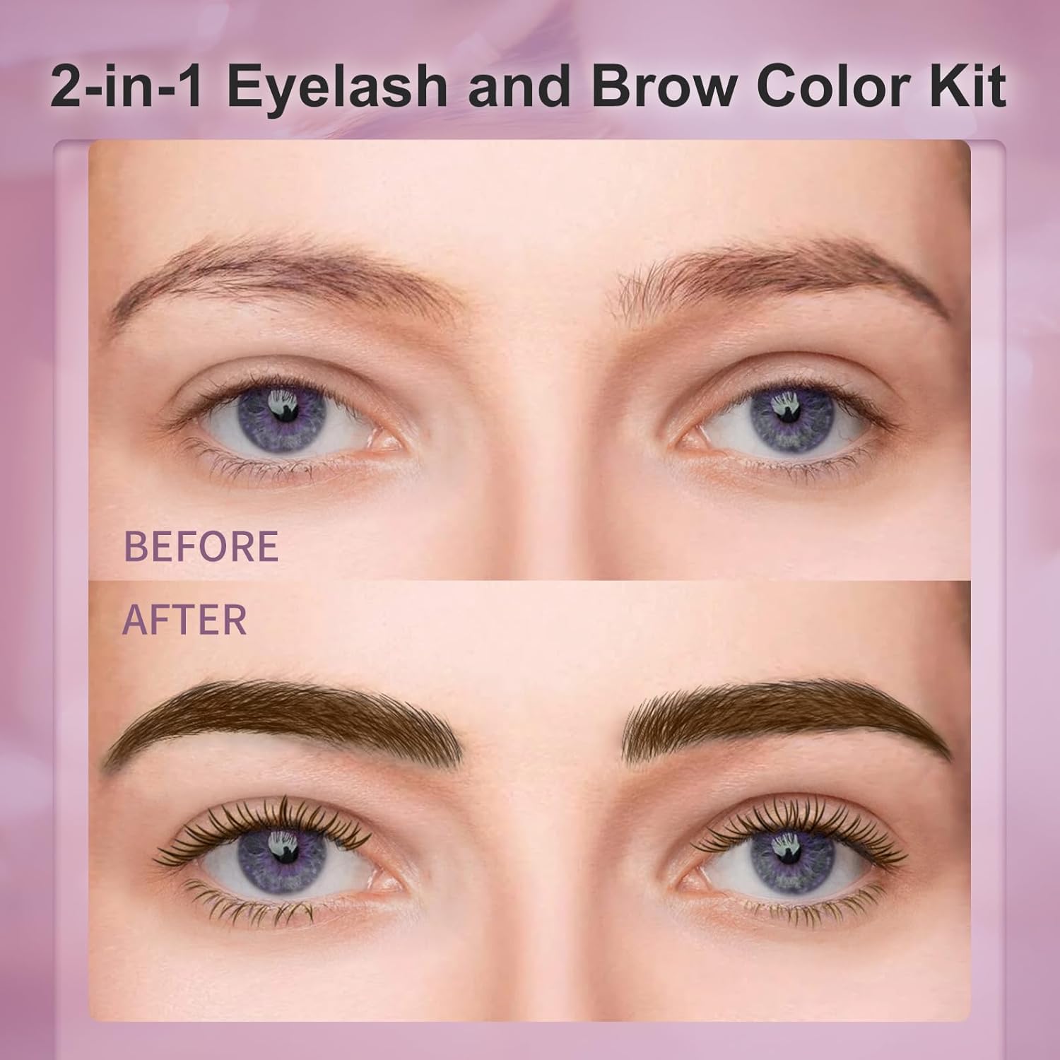 Eyelash & Eyebrow Color Kit, Black Lash & Brow Color Kit, Instant Eyebrow Coloring Set with Natural Bushy Results, Easy Use & Salon at Home, 7ml, Coffee - Image 4