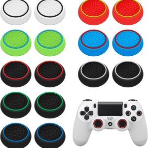 16Pcs Controller Thumb Grips Replacement for ps4/ps5, Silicone Joystick Caps, Anti-Slip Anti-Scratch Thumb Grips Caps Cover Analog Stick for Ps5/Ps4